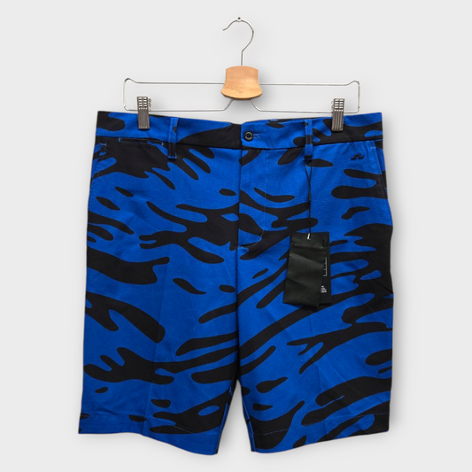 J.Lindeberg Golf Men's Shorts Tim Printed (Blue/Black) - 32W
