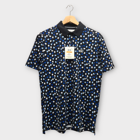 Original Penguin Golf Men's Polo Shirt Whimsical Earl (Black/Blue) - Small
