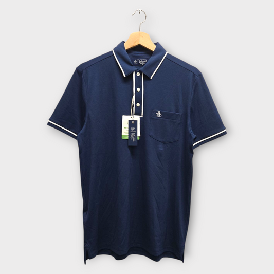 Original Penguin Golf Men's Polo Shirt Performance Earl (Navy/White) - Small
