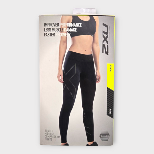 2XU Women's Bonded Mid-Rise Compression (Black) - X-Large