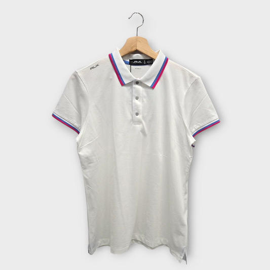 Ralph Lauren RLX Women's Polo Shirt Tailored Fit (White/Purple) - Large
