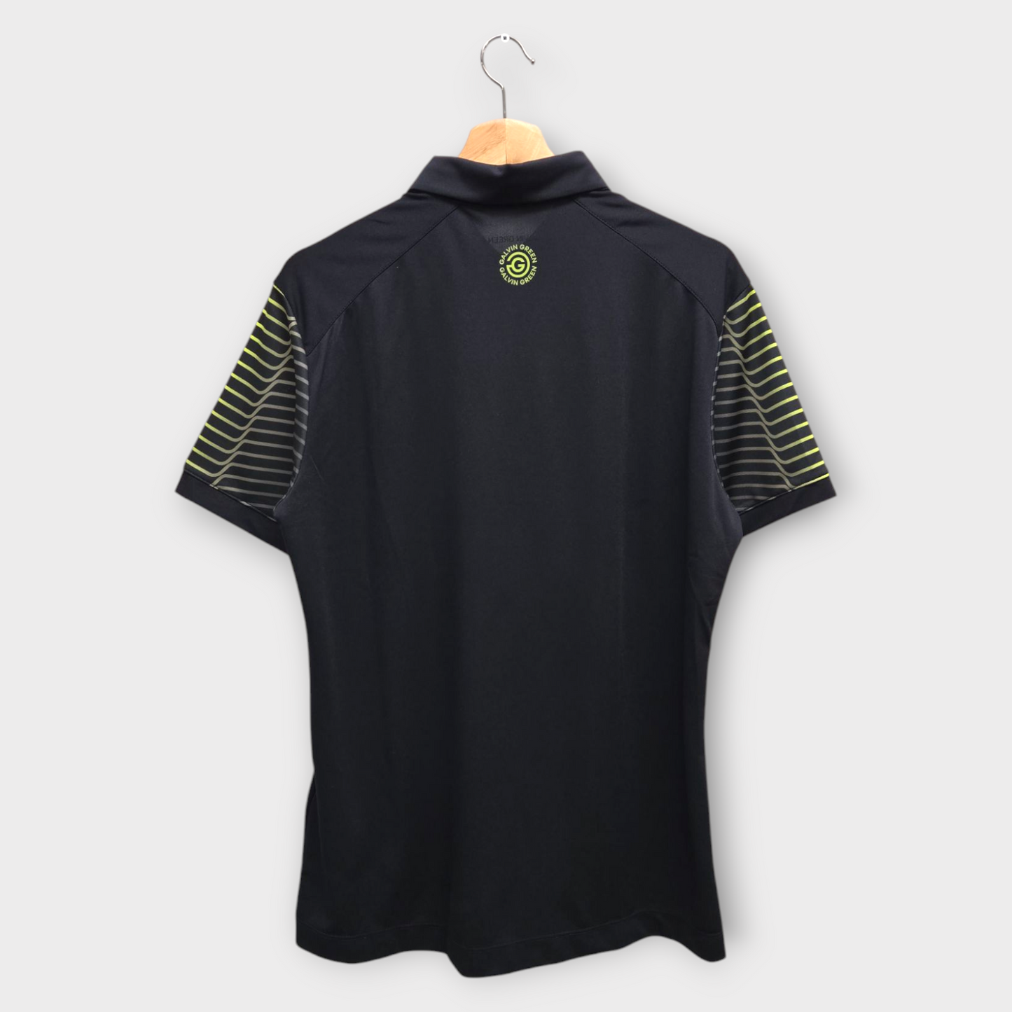 Galvin Green Golf Men's Polo Shirt Milion w/Logo (Black/Lime) - Medium