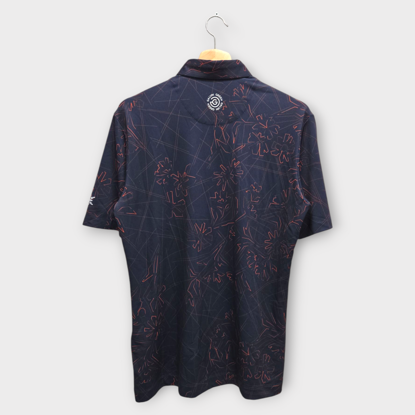 Galvin Green Golf Men's Polo Shirt Murphy w/Logo (Navy/Orange) - Medium