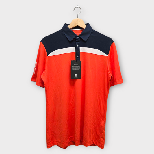 Galvin Green Golf Men's Polo Shirt Mapping w/Logo (Orange/Navy) - Small