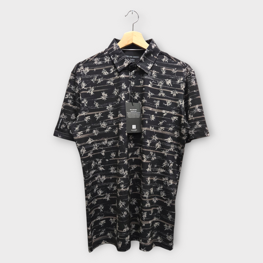 Galvin Green Golf Men's Polo Shirt Malik (Black/Brown) - Medium